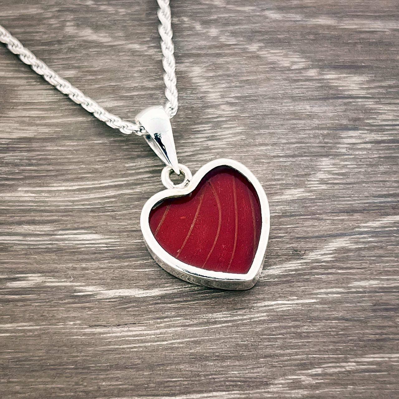 Blood Red Glider Butterfly Wing Fine Silver Pendant