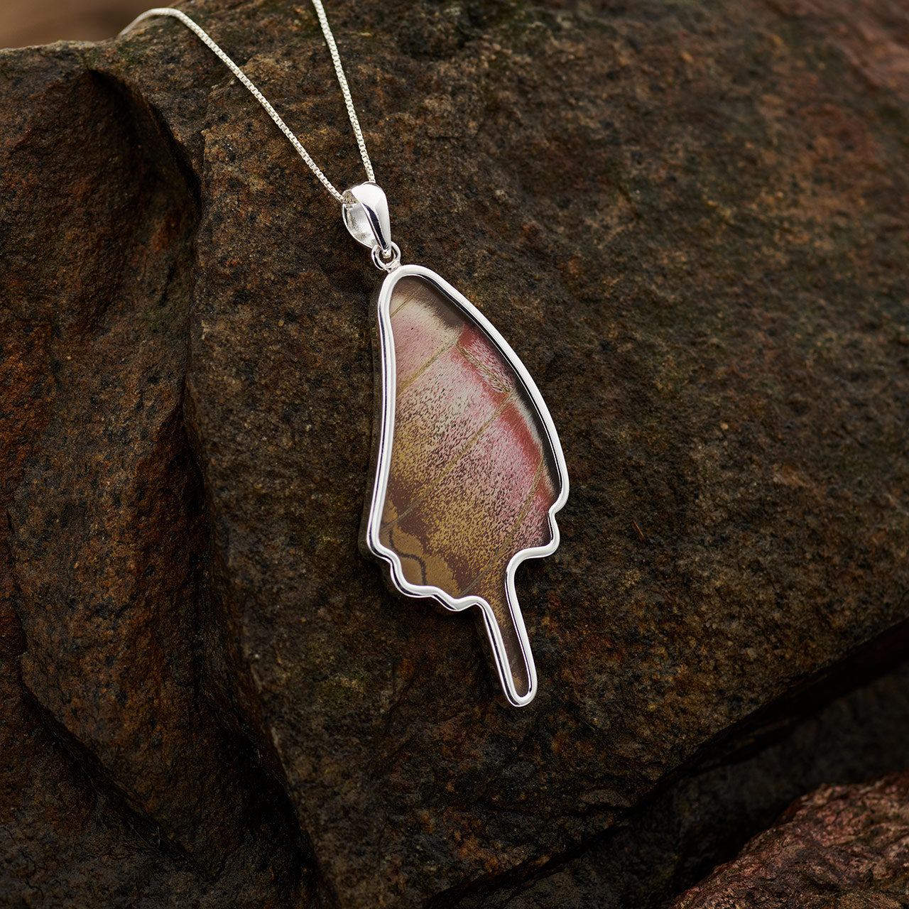 Atlas Moth Full Wing Fine Silver Pendant