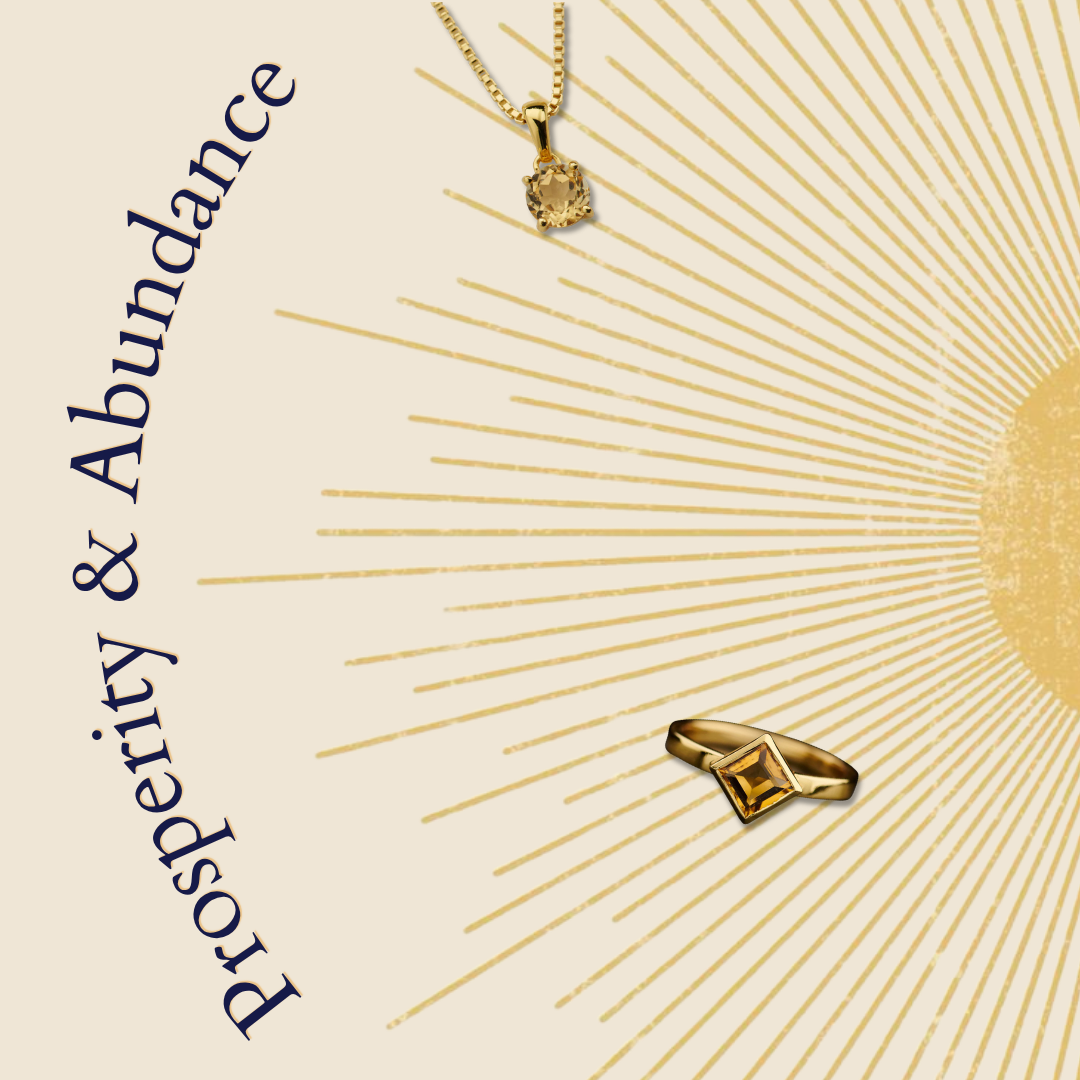 Citrine gemstone jewelry for prosperity and abundance