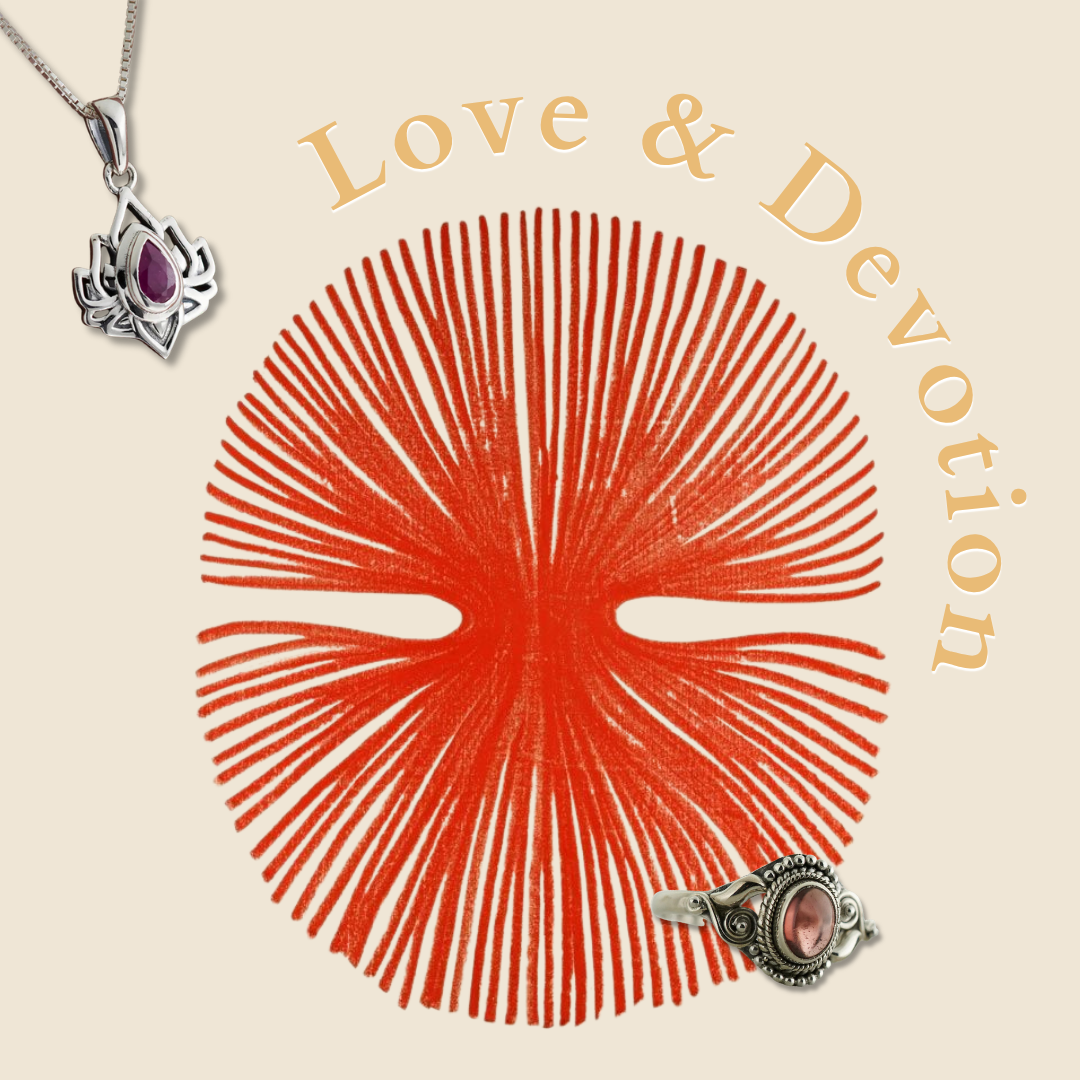 Garnet and ruby stones from the Love & Devotion collection