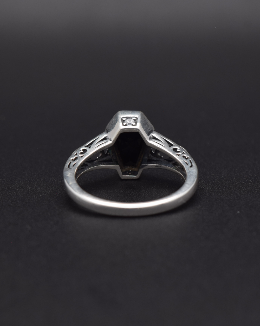 Silvaria Black Onyx Coffin Ring