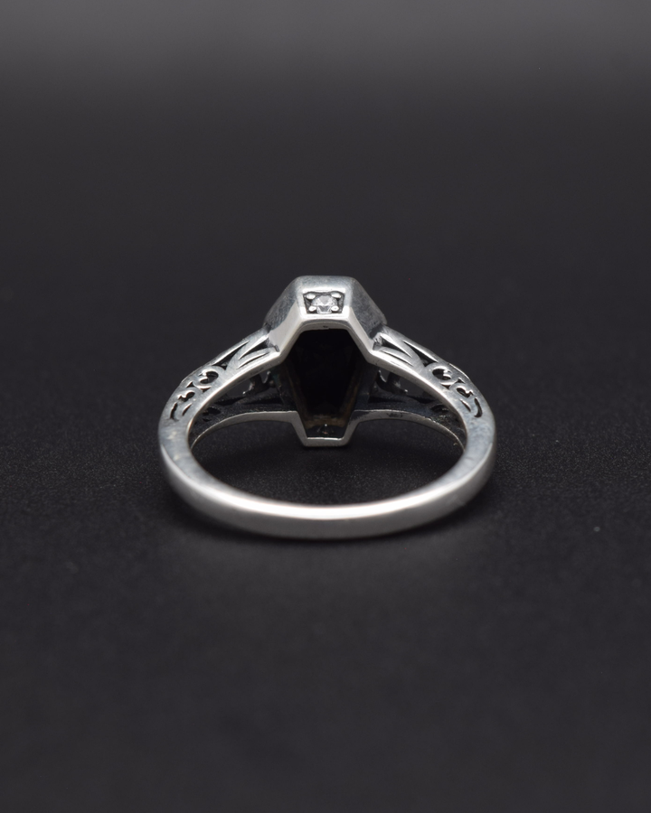 Silvaria Black Onyx Coffin Ring