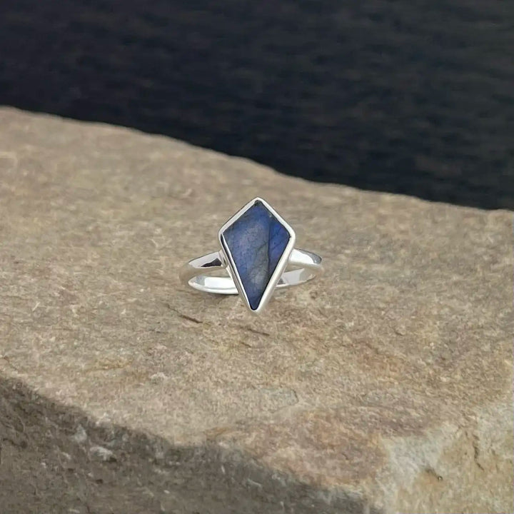 Labradorite Sterling Silver Shield Ring