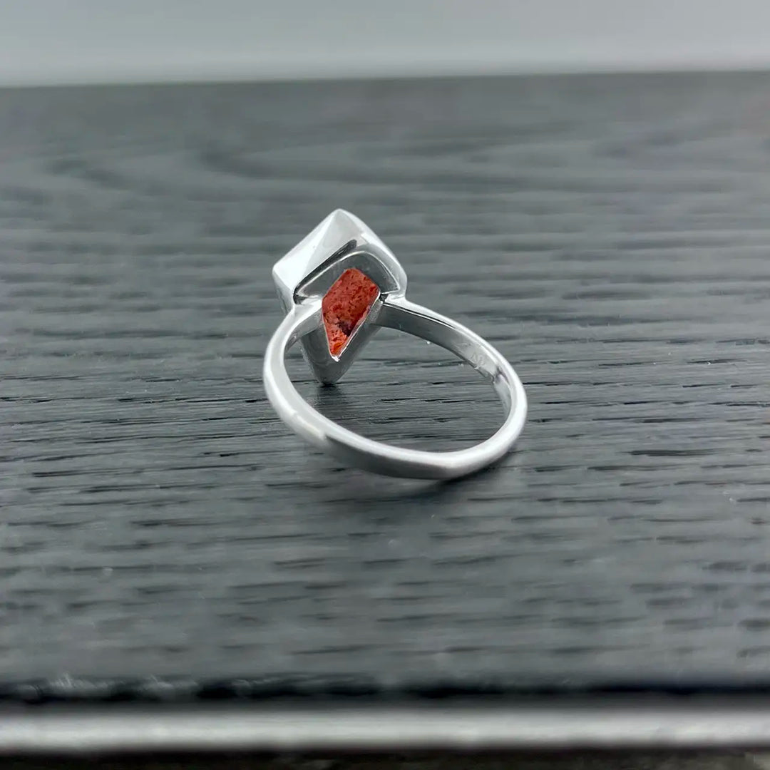 Sunstone Sterling Silver Shield Ring