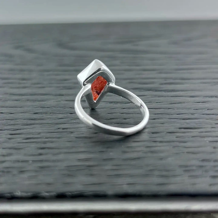 Sunstone Sterling Silver Shield Ring