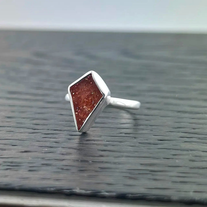 Sunstone Sterling Silver Shield Ring