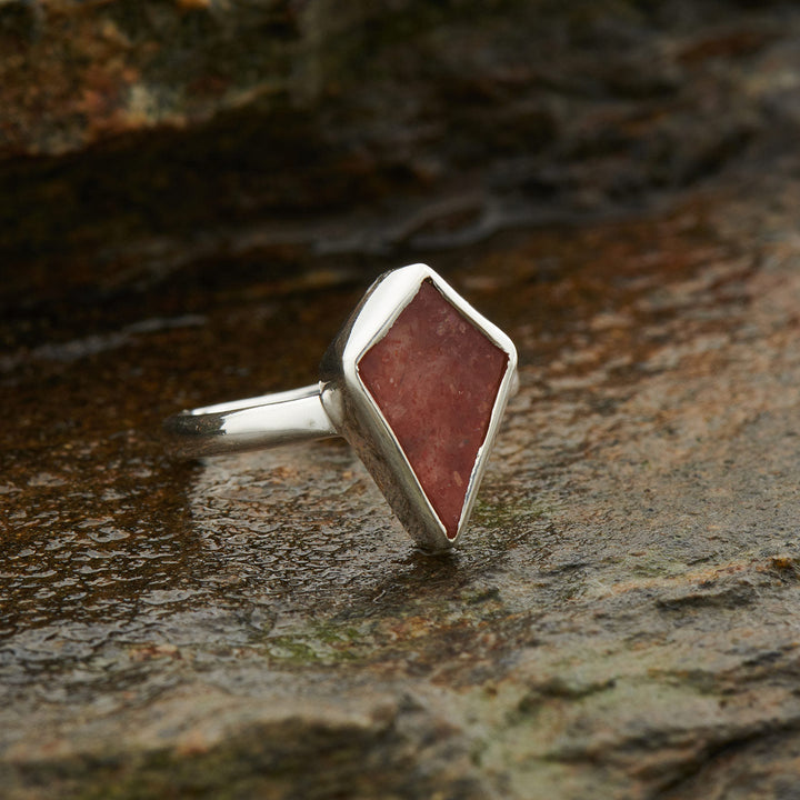 Sunstone Sterling Silver Shield Ring