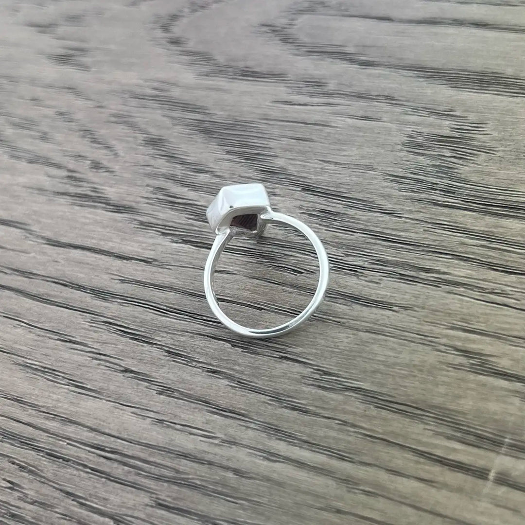 Red Tiger's Eye Sterling Silver Shield Ring