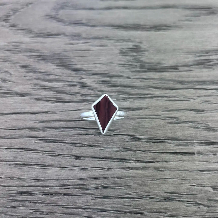 Red Tiger's Eye Sterling Silver Shield Ring