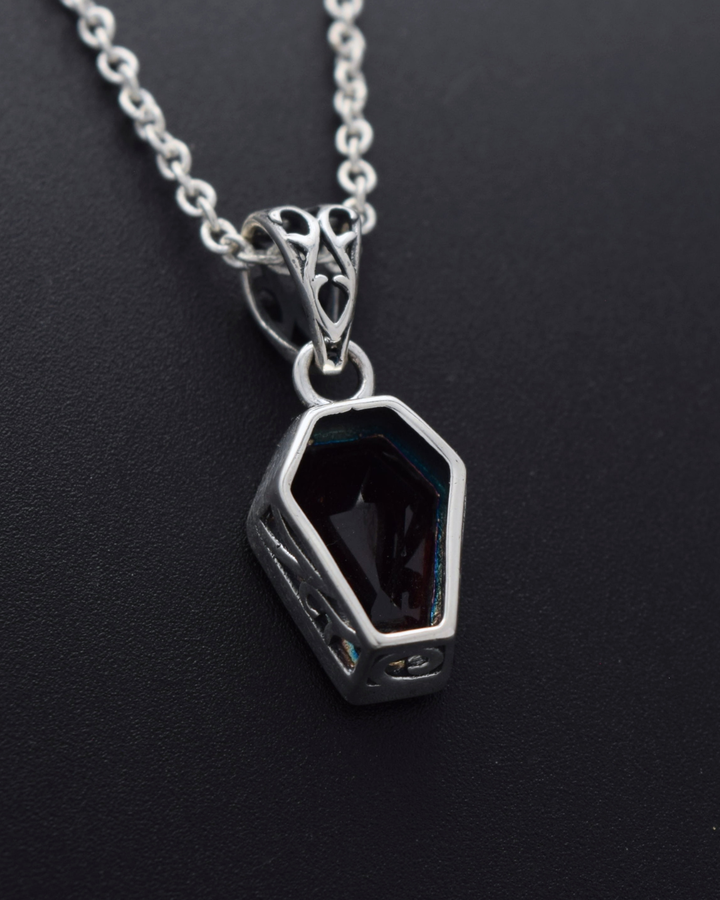 Silvaria Garnet Coffin Necklace