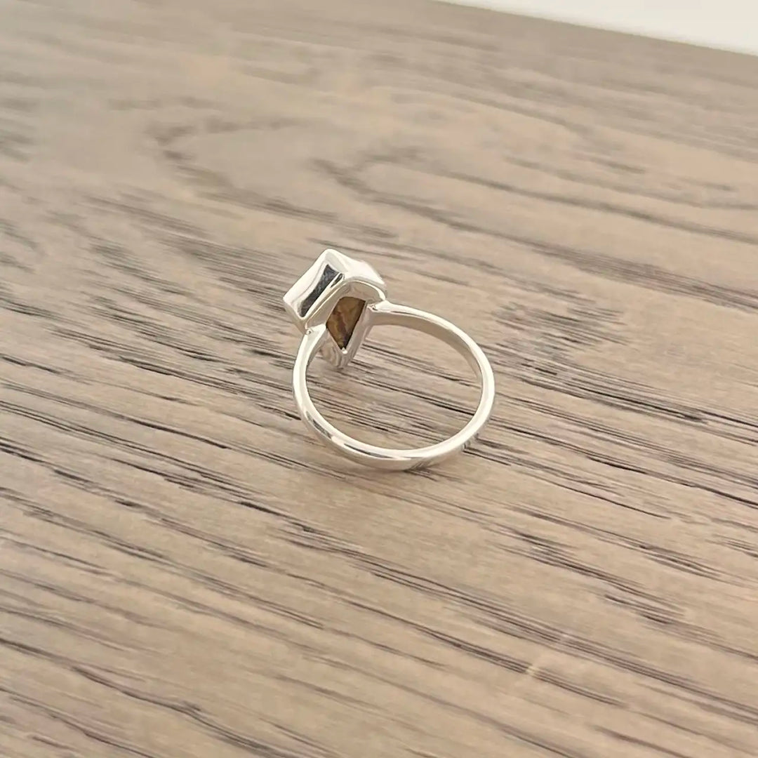 Tiger's Eye Sterling Silver Shield Ring