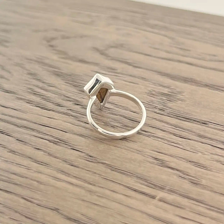 Tiger's Eye Sterling Silver Shield Ring