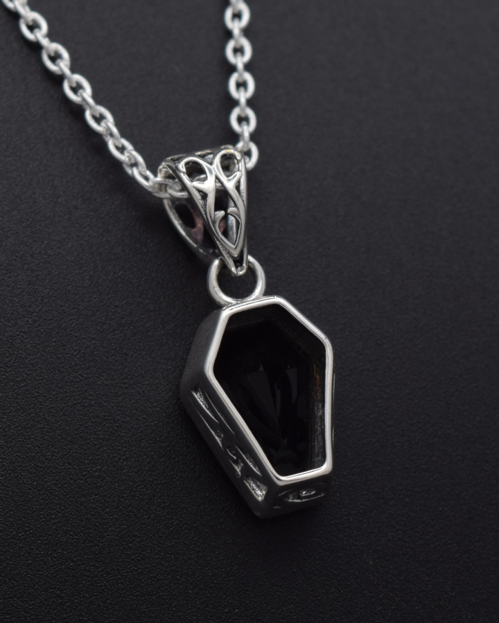 Silvaria Black Onyx Coffin Necklace