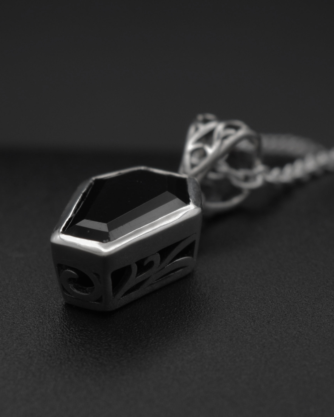 Silvaria Black Onyx Coffin Necklace