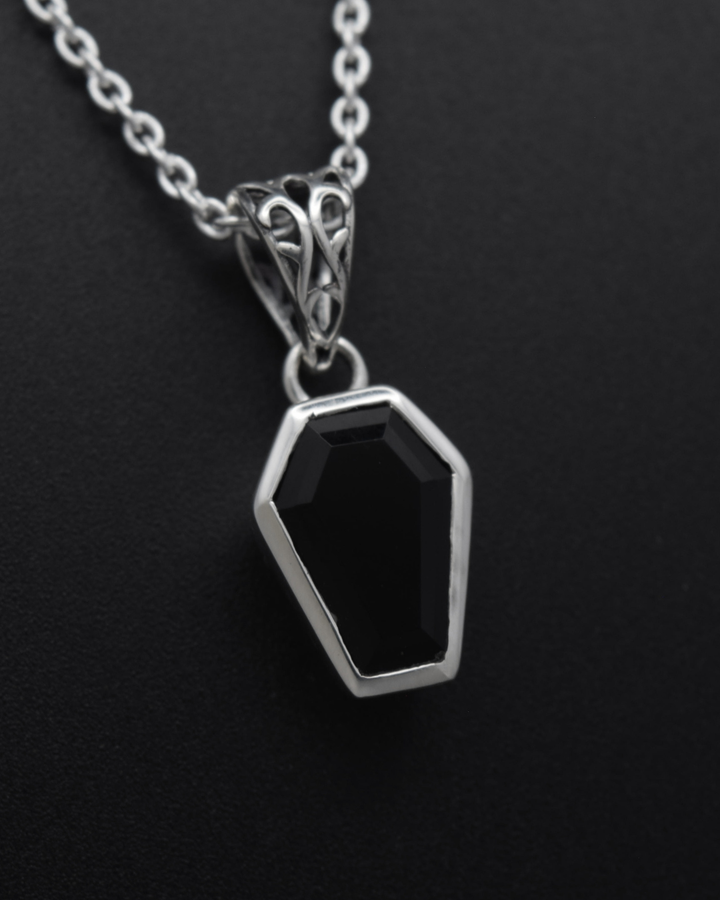Silvaria Black Onyx Coffin Necklace