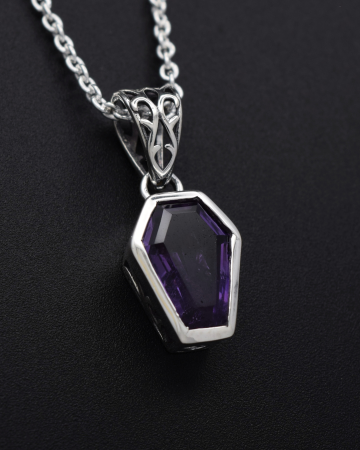 Silvaria Amethyst Coffin Necklace
