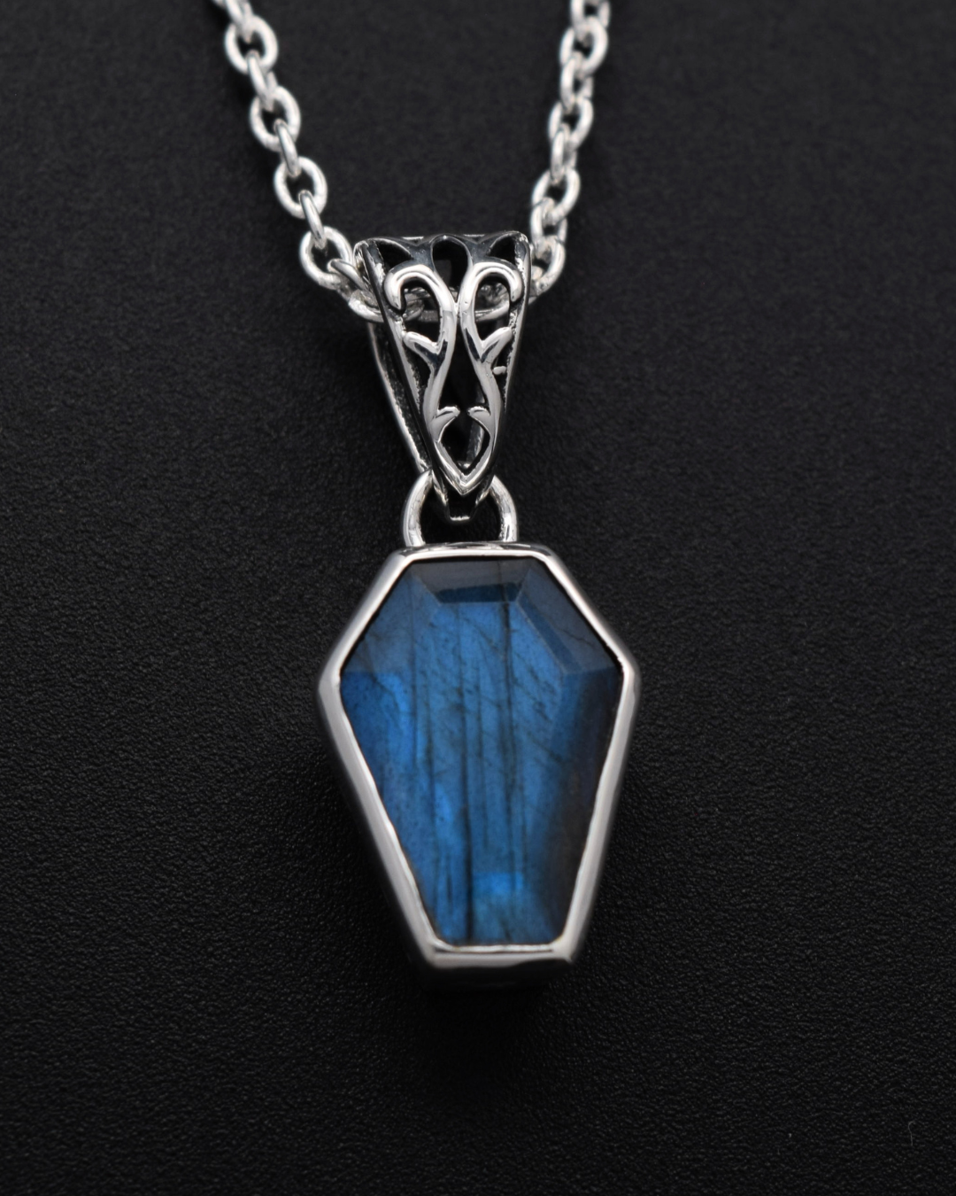 Silvaria Labradorite Coffin Necklace