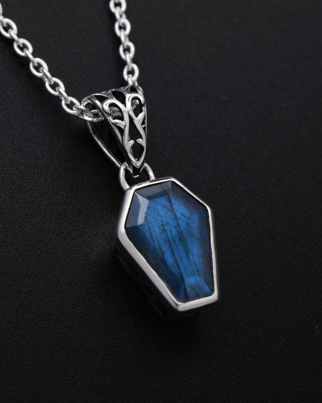 Silvaria Labradorite Coffin Necklace