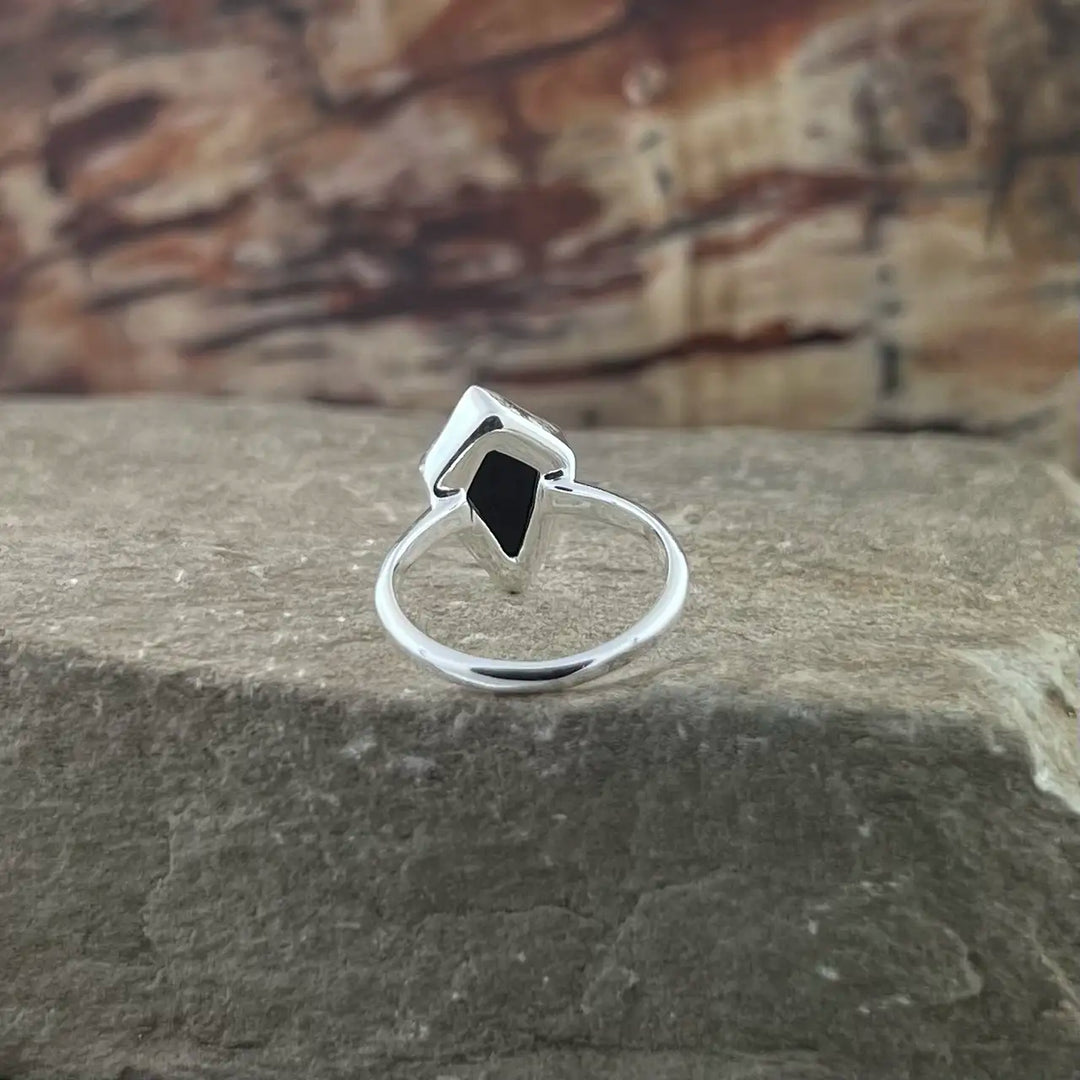 Black Onyx Sterling Silver Shield Ring
