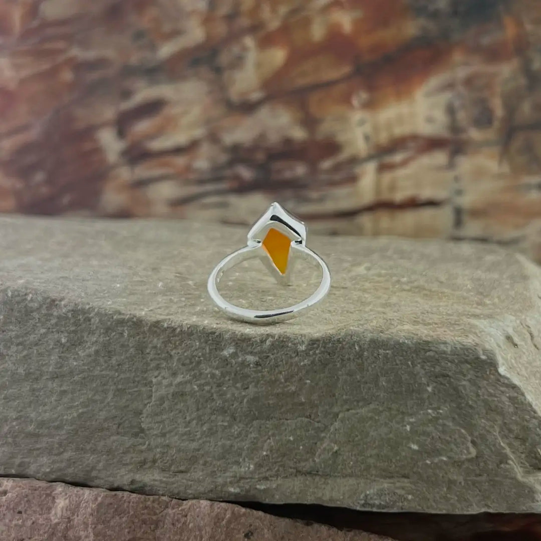 Carnelian Sterling Silver Shield Ring
