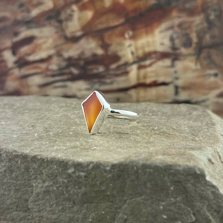 Carnelian Sterling Silver Shield Ring