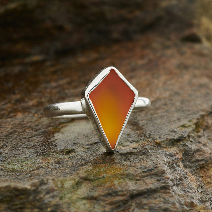 Carnelian Sterling Silver Shield Ring
