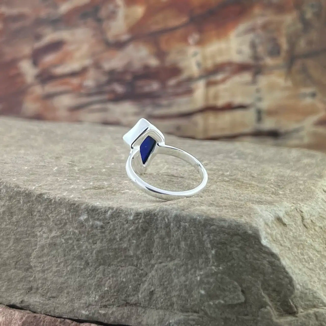 Lapis Sterling Silver Shield Ring