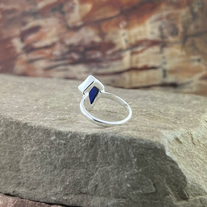 Lapis Sterling Silver Shield Ring
