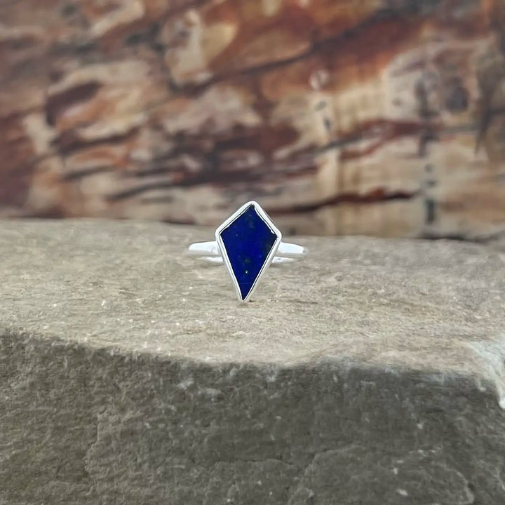 Lapis Sterling Silver Shield Ring