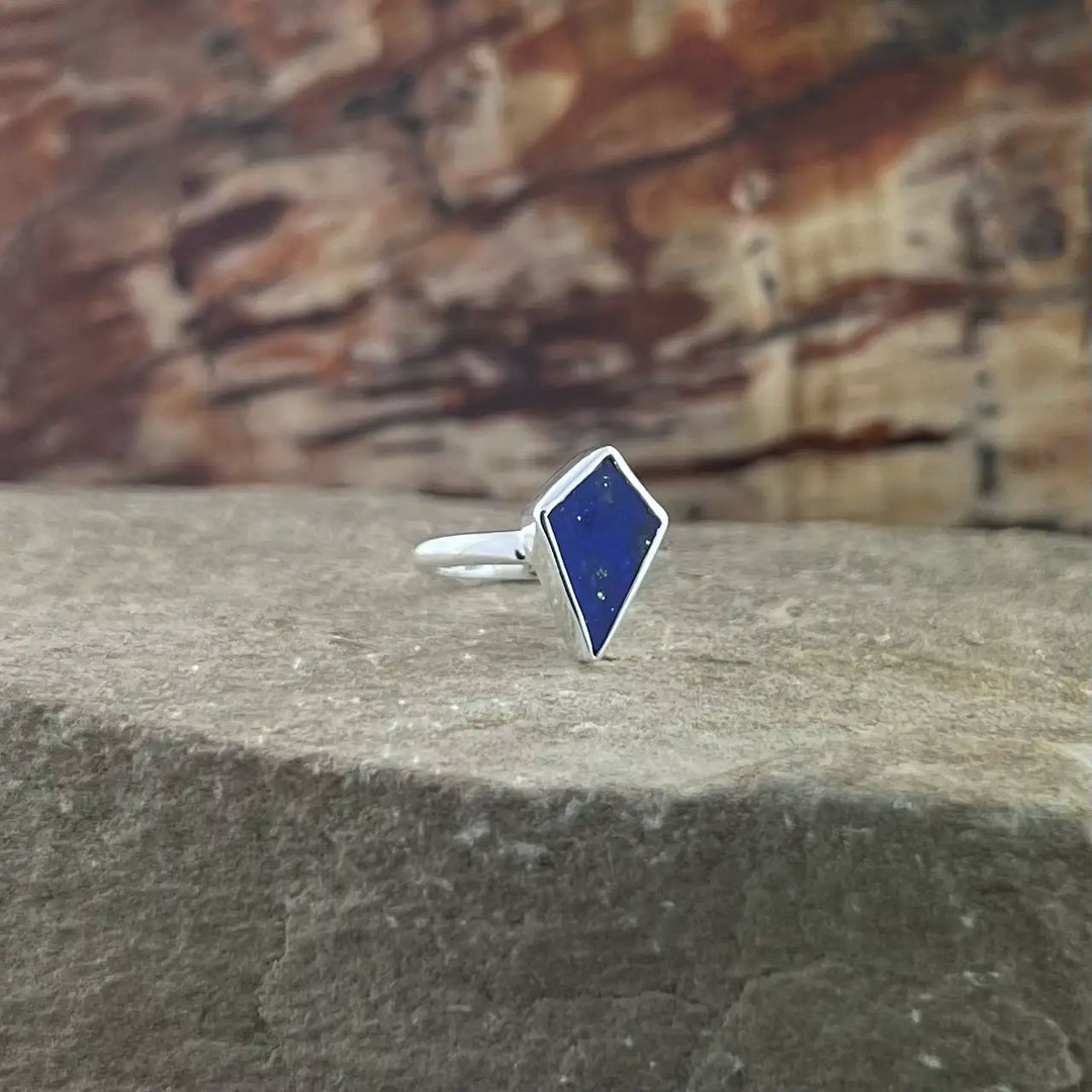 Lapis Sterling Silver Shield Ring