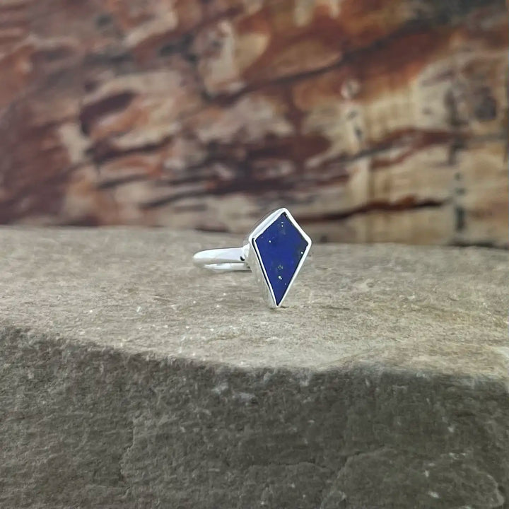 Lapis Sterling Silver Shield Ring