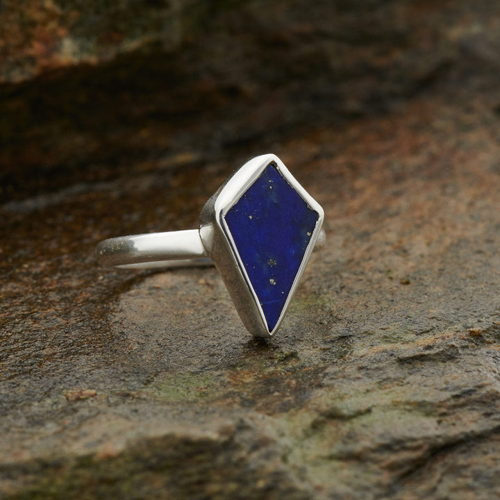 Lapis Sterling Silver Shield Ring