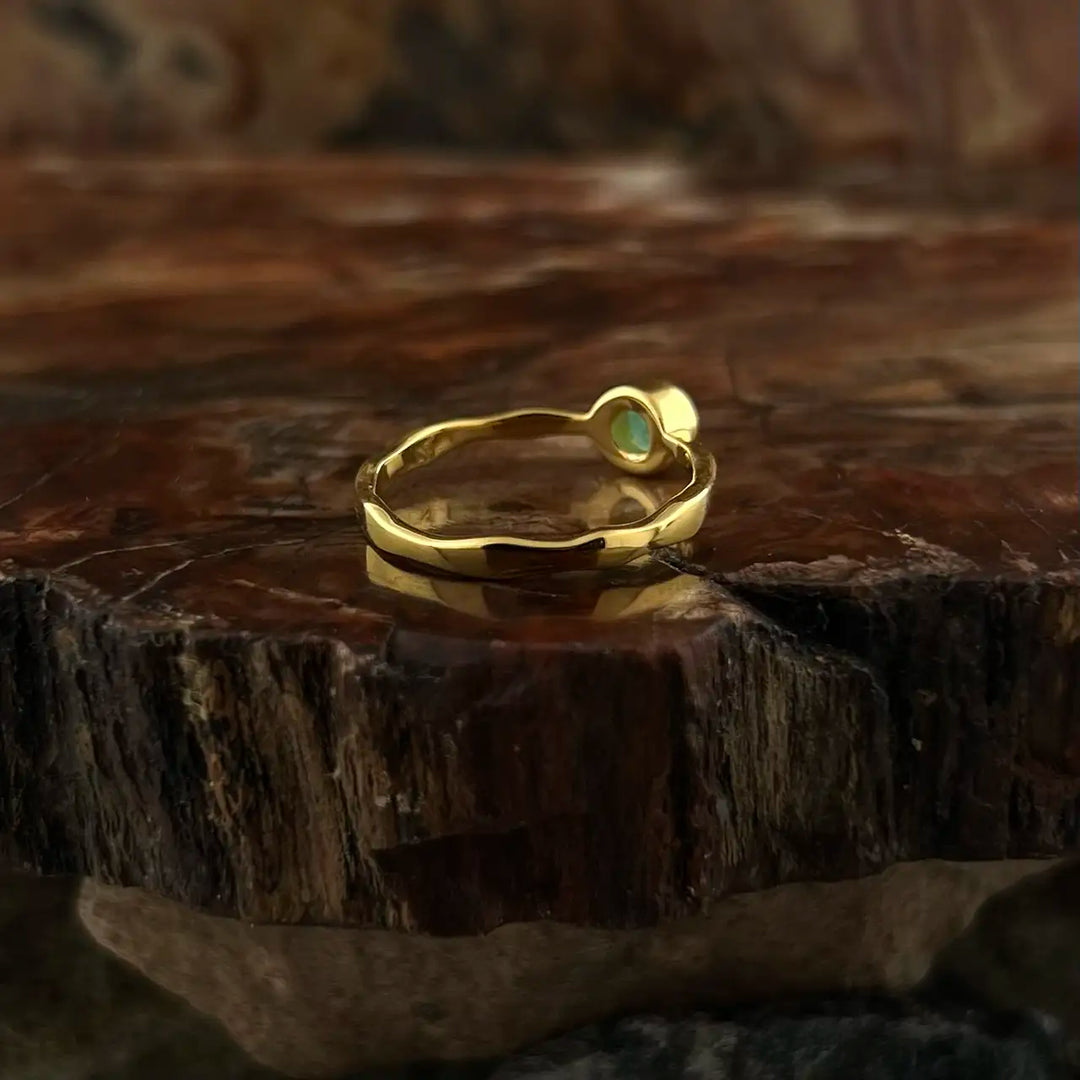 Emerald 18K Vermeil Gold Stackable Wavy Ring