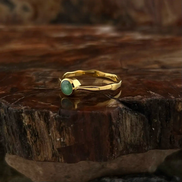 Emerald 18K Vermeil Gold Stackable Wavy Ring