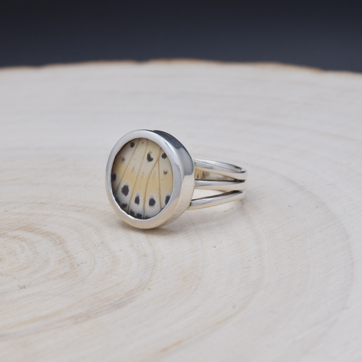 Leopard Lacewing Fine Silver Circle Ring