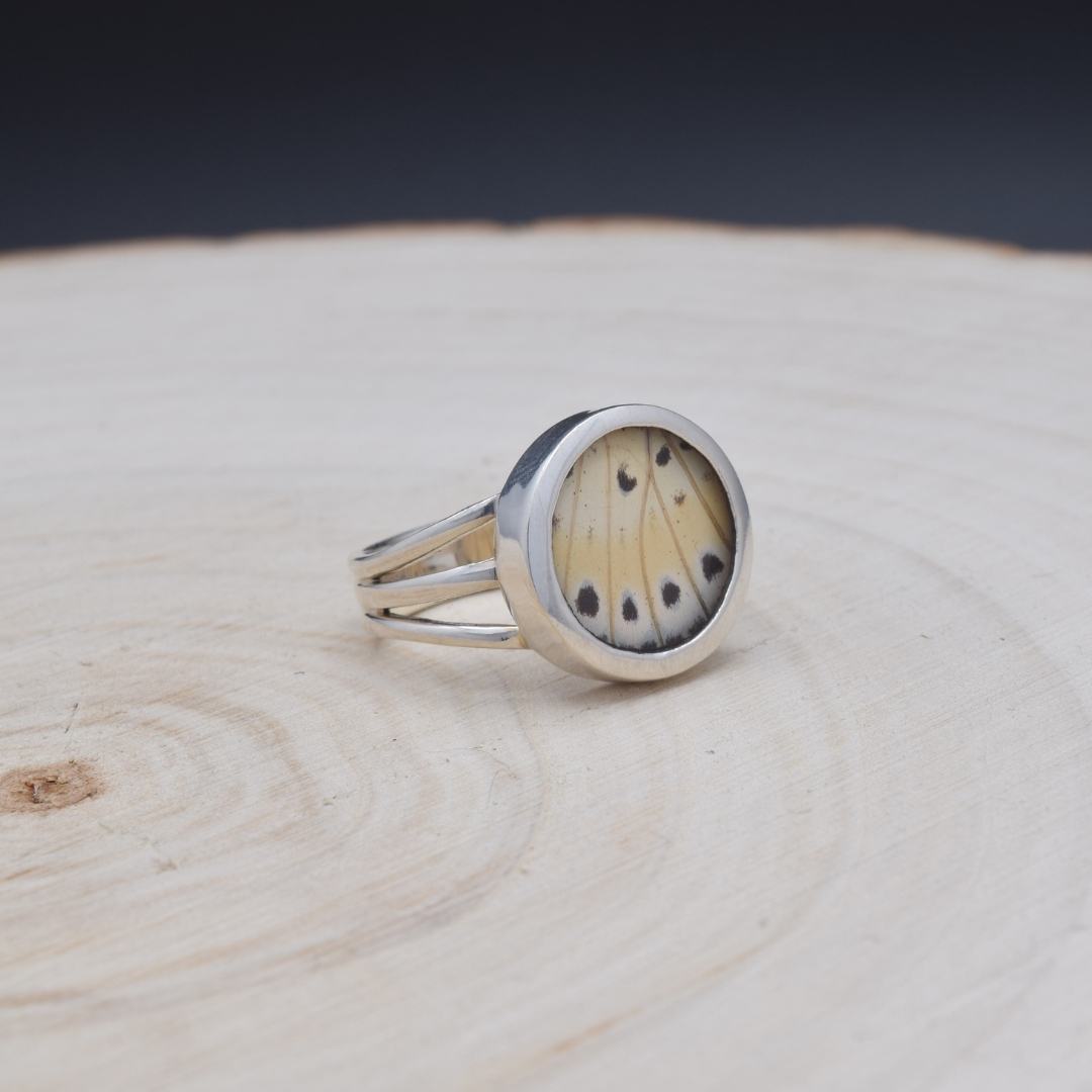 Leopard Lacewing Fine Silver Circle Ring