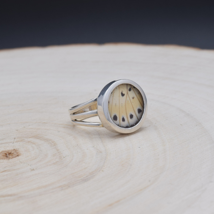Leopard Lacewing Fine Silver Circle Ring