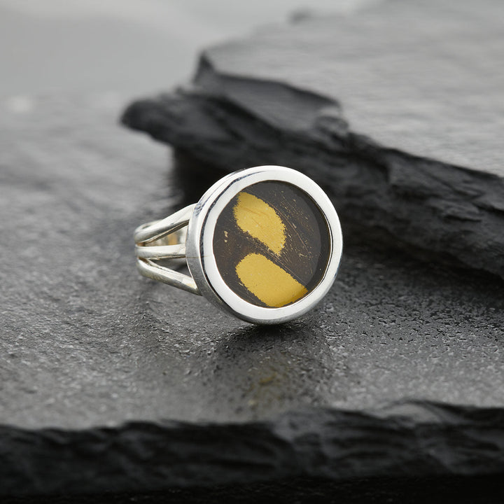 King Swallowtail Fine Silver Circle Ring