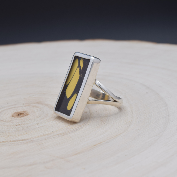 King Swallowtail Fine Silver Rectangle Ring