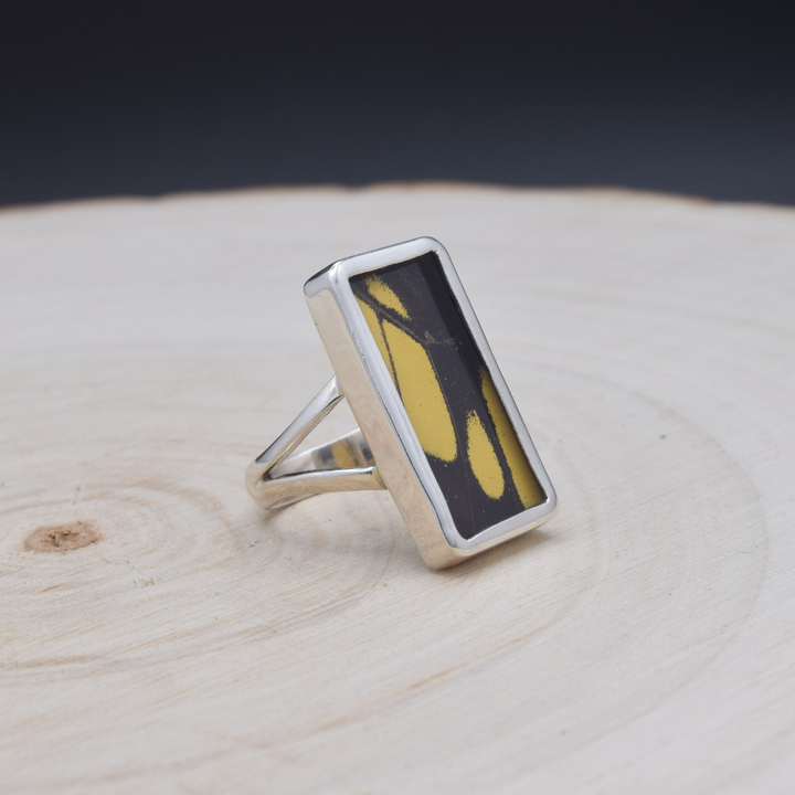 King Swallowtail Fine Silver Rectangle Ring
