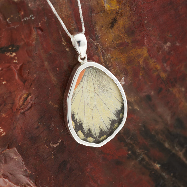 Jezebel butterfly wing pendant in fine silver