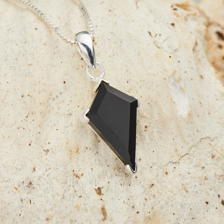 Black Onyx Sterling Silver Shield Pendant