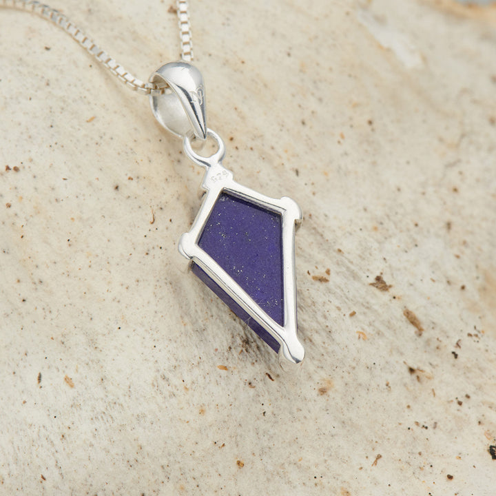 Lapis Sterling Silver Shield Pendant