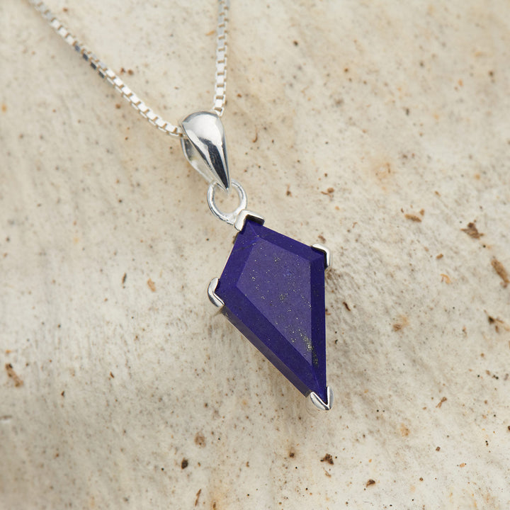 Lapis Sterling Silver Shield Pendant