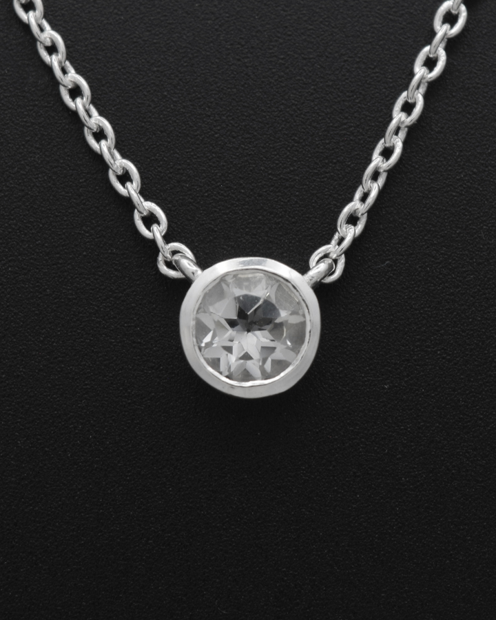 White Topaz Aurora Birthstone Necklace | Silvaria