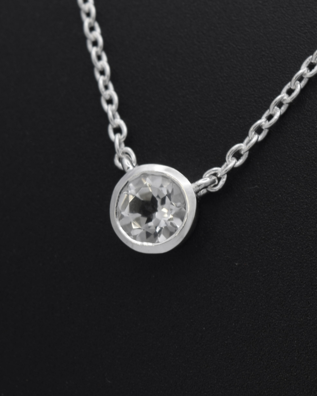 White Topaz Aurora Birthstone Necklace | Silvaria