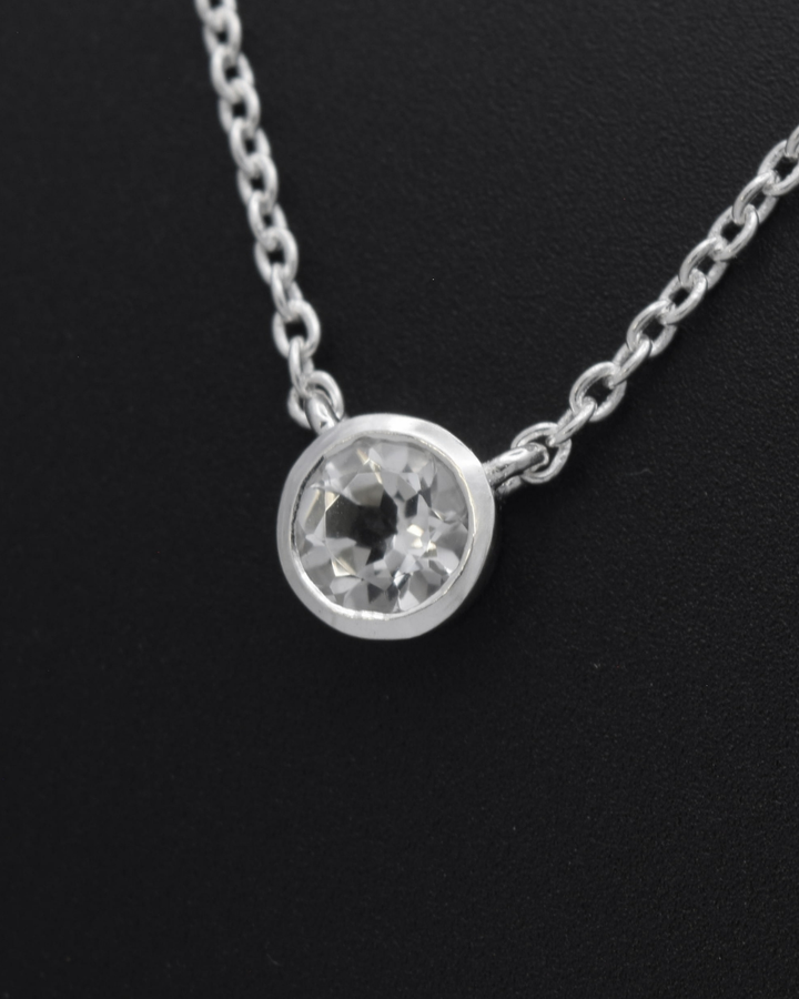 White Topaz Aurora Birthstone Necklace | Silvaria