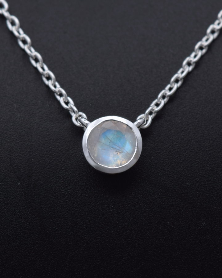 Rainbow Moonstone Aurora Birthstone Necklace | Silvaria