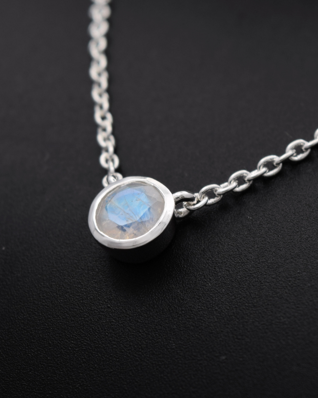 Rainbow Moonstone Aurora Birthstone Necklace | Silvaria