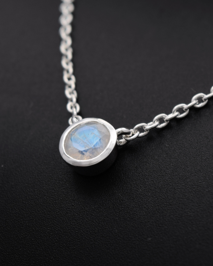 Rainbow Moonstone Aurora Birthstone Necklace | Silvaria